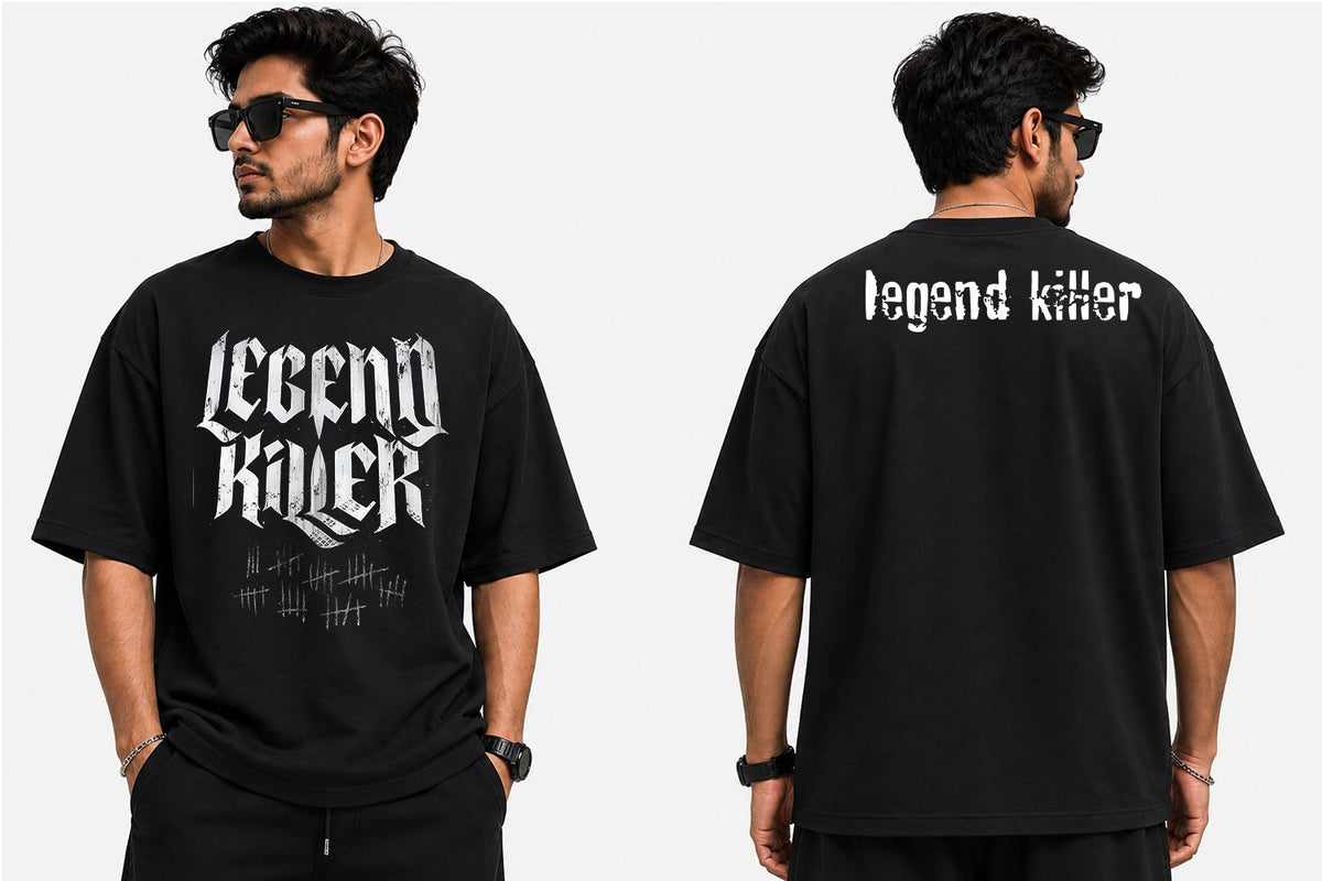 The design combines “RKO” with the “Legend Killer” theme in bold, high-impact typography. Dramatic graphic elements create an aggressive, confident aesthetic inspired by wrestling culture, while the classic tee silhouette keeps it versatile for everyday streetwear.