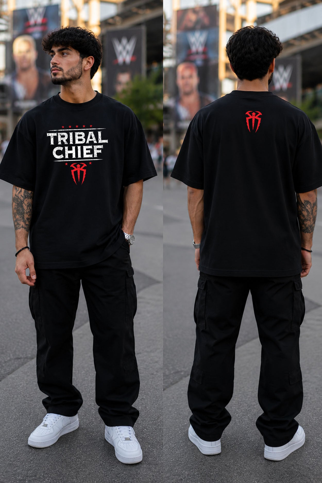 Roman Reigns Tribal Chief Black T-Shirt – Premium Oversized WWE Graphic Tee for Wrestling Fans | WrestleHub