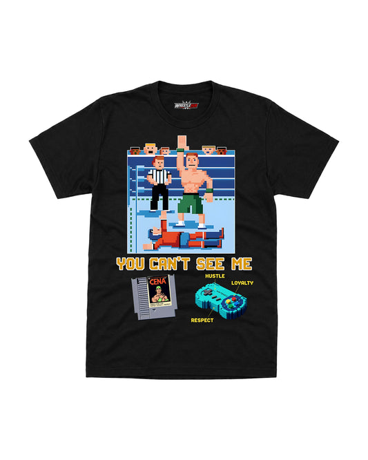 Cena gaming style wrestling inspired graphic t-shirt with bold gaming artwork front view | WrestleHub India