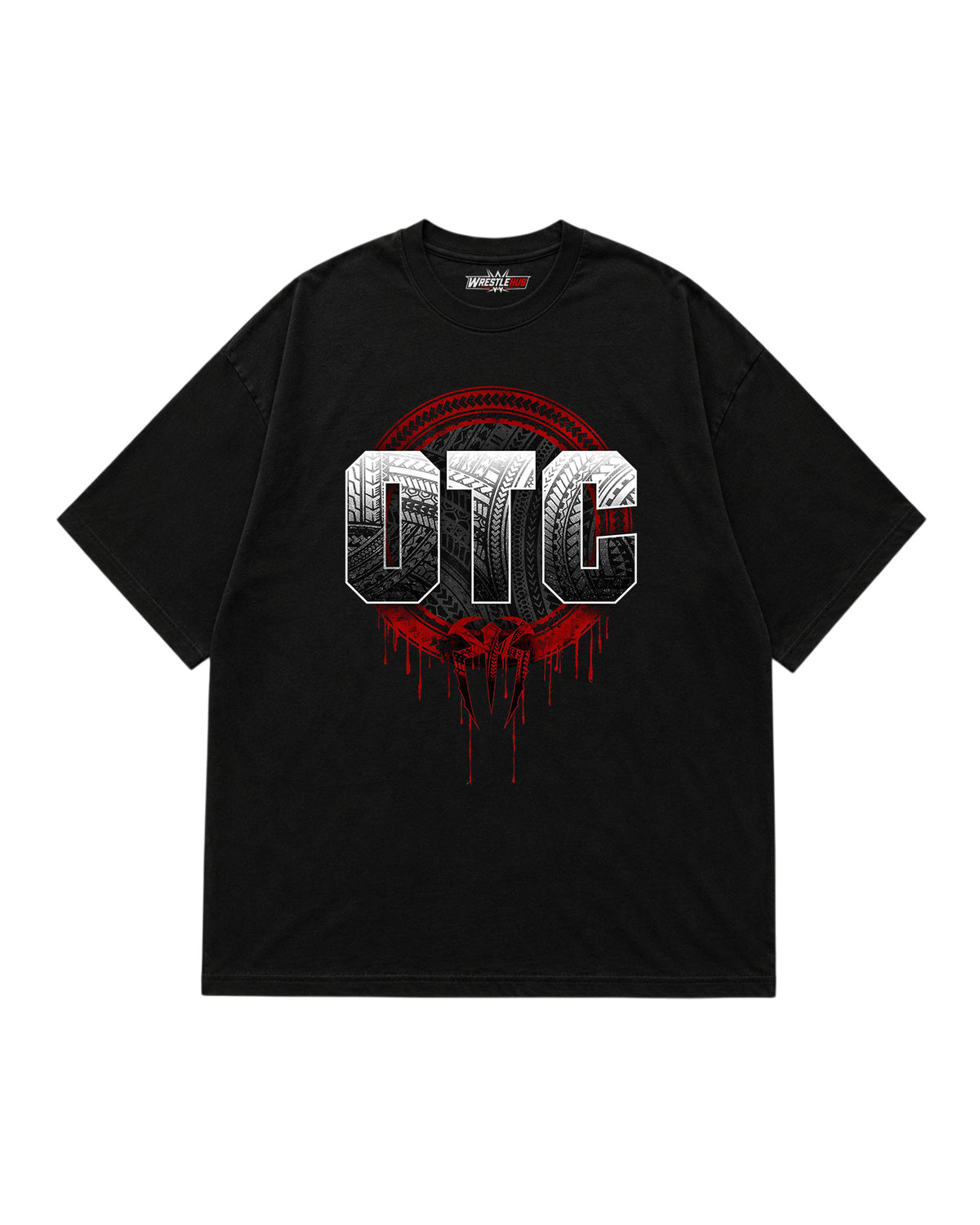 OTC wrestling inspired oversized graphic T-shirt with bold typography and athletic artwork front view | WrestleHub India
