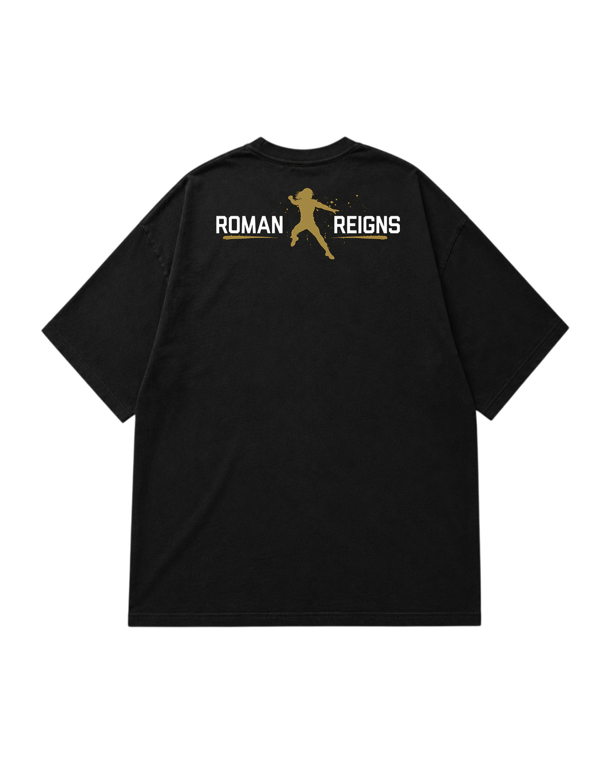 OTC1 gold wrestling inspired oversized cotton graphic T-shirt back view | WrestleHub India