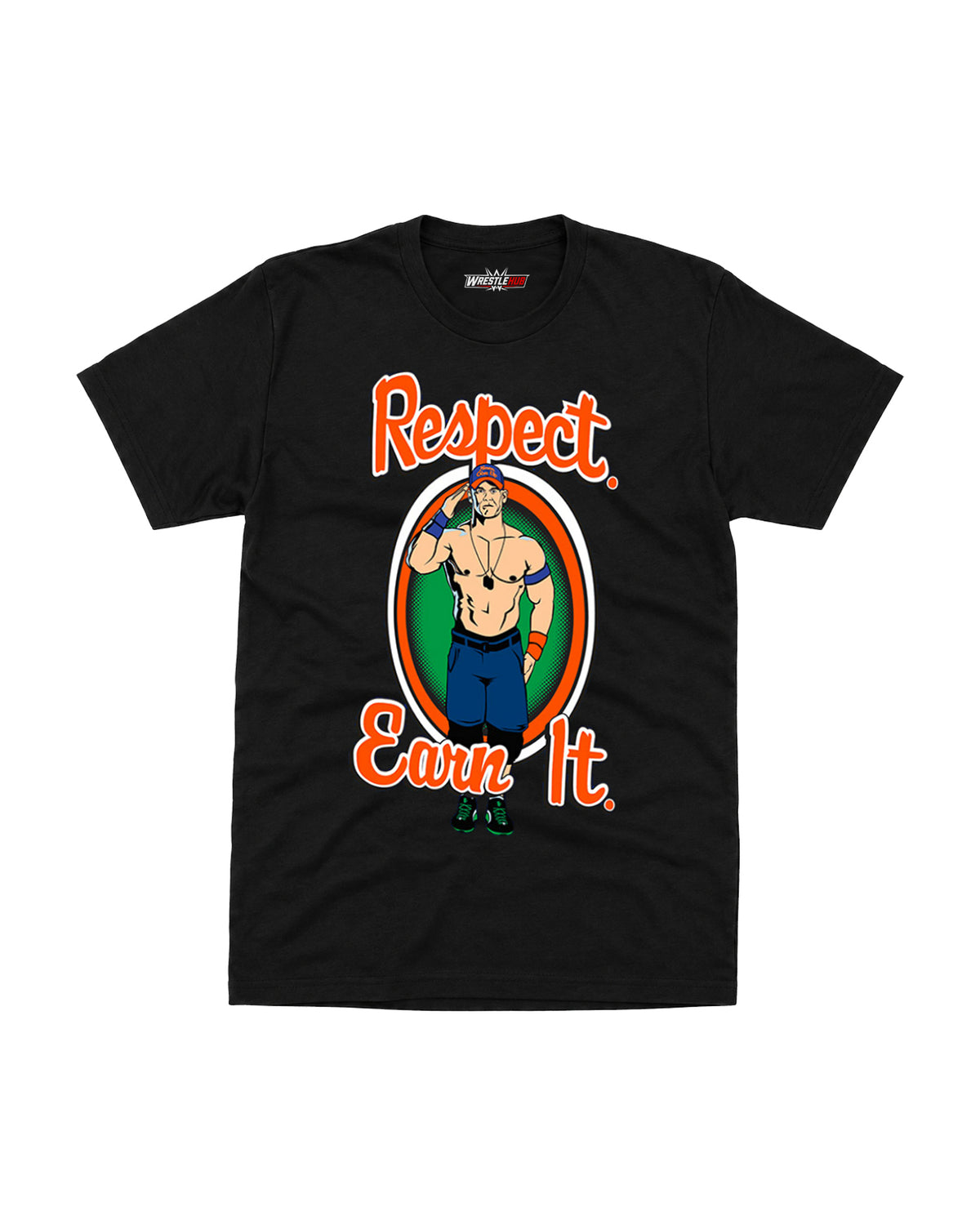 Respect Earn It wrestling inspired motivational graphic t-shirt with bold typography front view | WrestleHub India