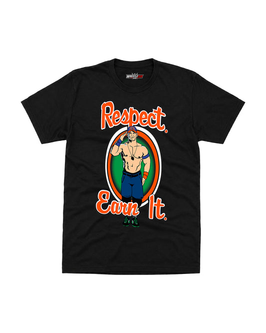 Respect Earn It wrestling inspired motivational graphic t-shirt with bold typography front view | WrestleHub India