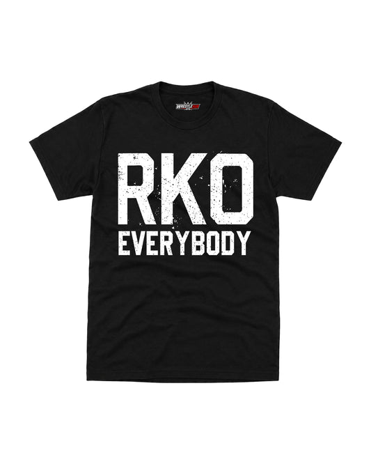 RKO Everybody inspired wrestling graphic T-shirt for fans on premium cotton black tee by WrestleHub