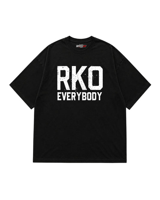 RKO Everybody wrestling inspired graphic T-shirt with bold typography and statement artwork front view | WrestleHub India