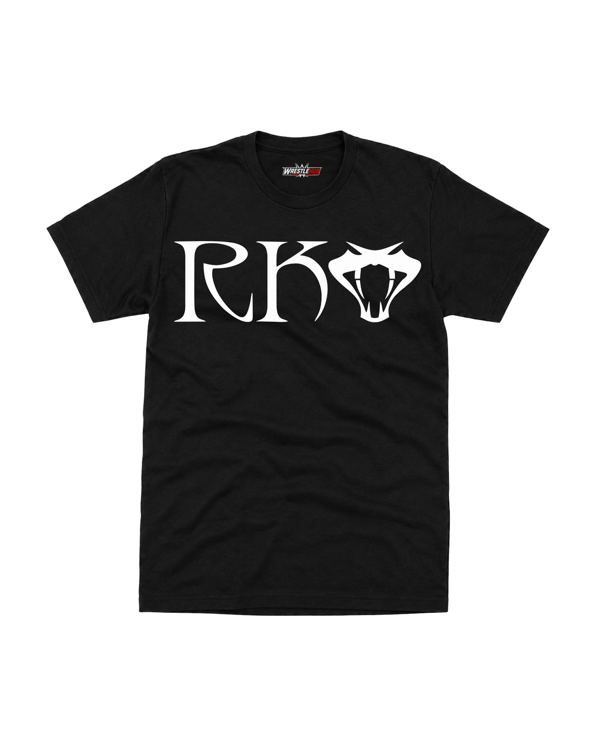 RKO inspired wrestling graphic premium cotton black t-shirt front view with bold streetwear artwork | WrestleHub India