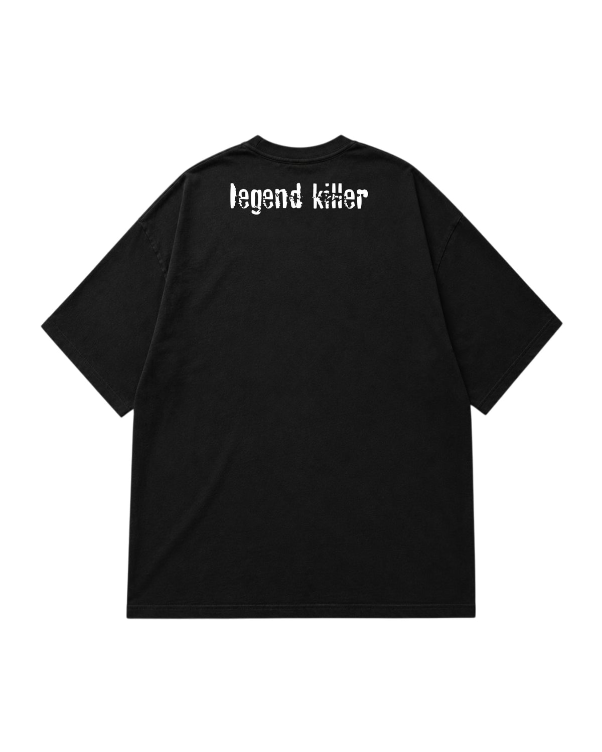 Black wrestling fan t-shirt back view with Legend Killer distressed graphic - WrestleHub