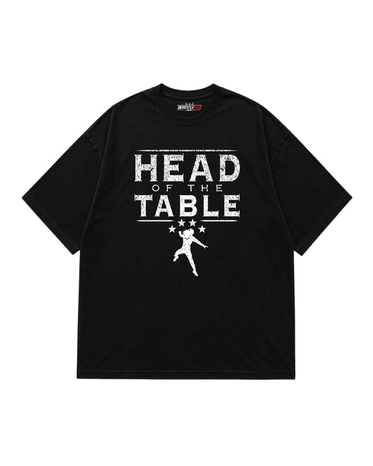 Head of the Table wrestling inspired graphic T-shirt with bold typography and tribal-style artwork front view | WrestleHub India