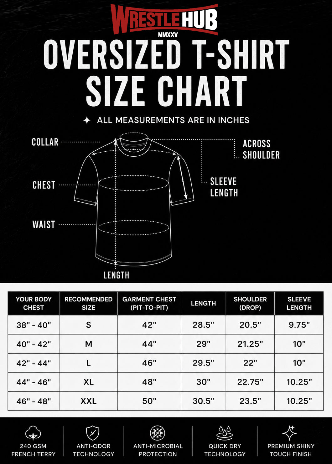 india s best terry oversized t shirt online in  india size chart