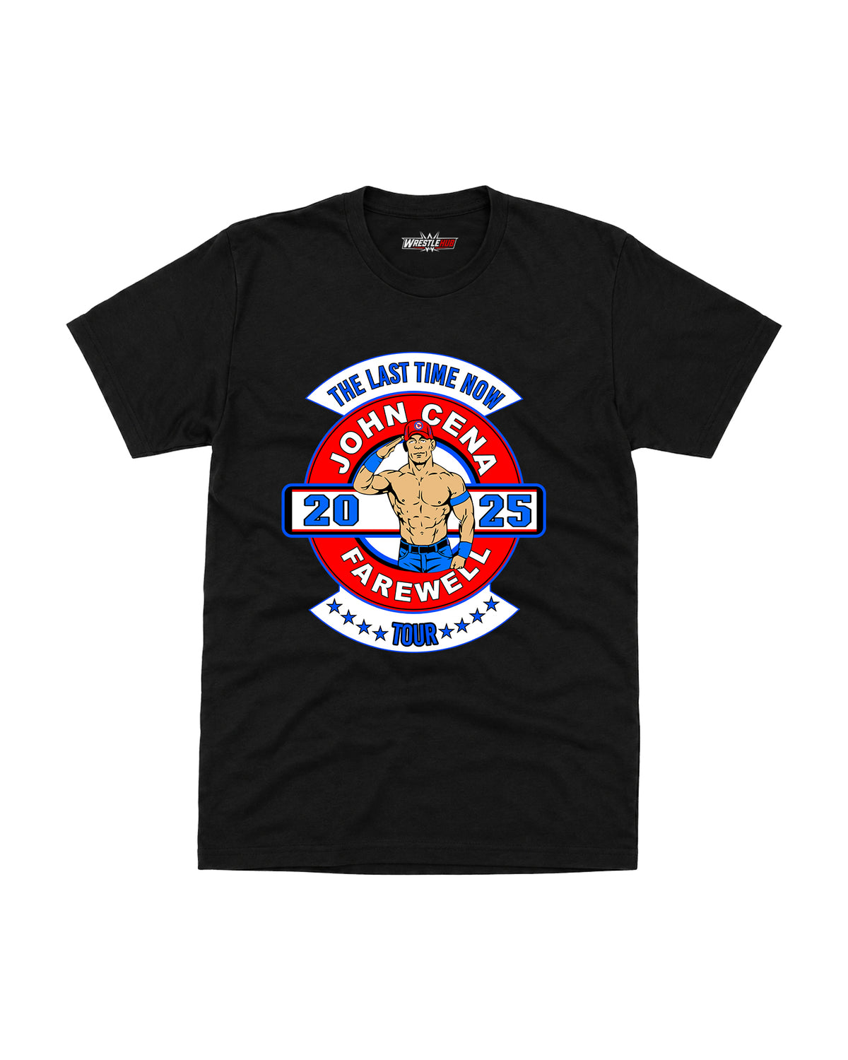 The Last Time Is Now farewell wrestling inspired graphic t-shirt with bold commemorative artwork front view | WrestleHub India