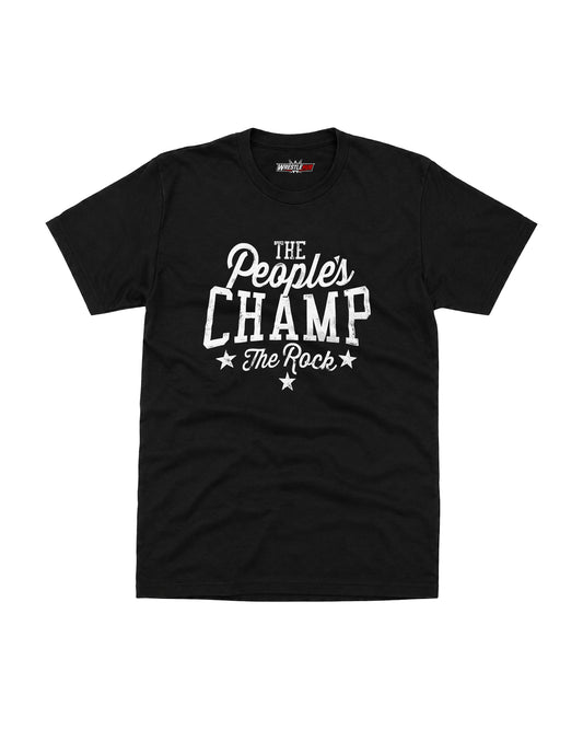 The People's Champ wrestling inspired graphic t-shirt with bold championship typography front view | WrestleHub India