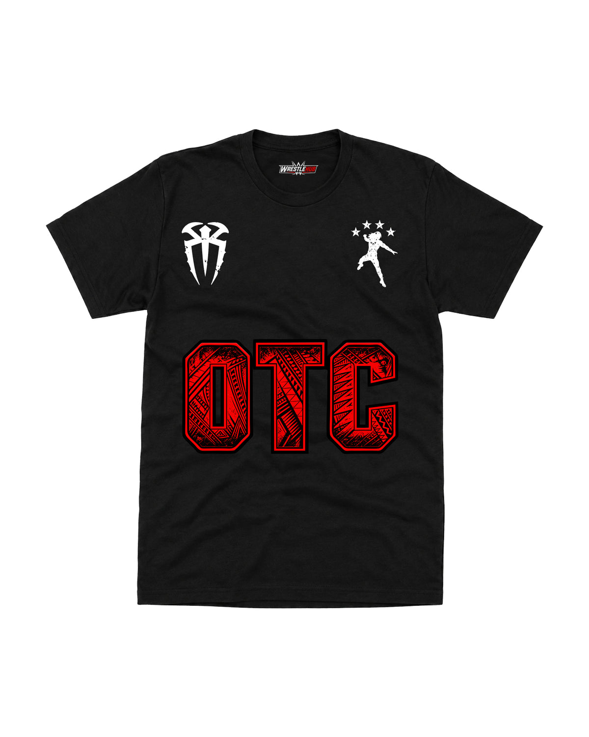 OTC black wrestling graphic t-shirt with red black chest print and white graphics