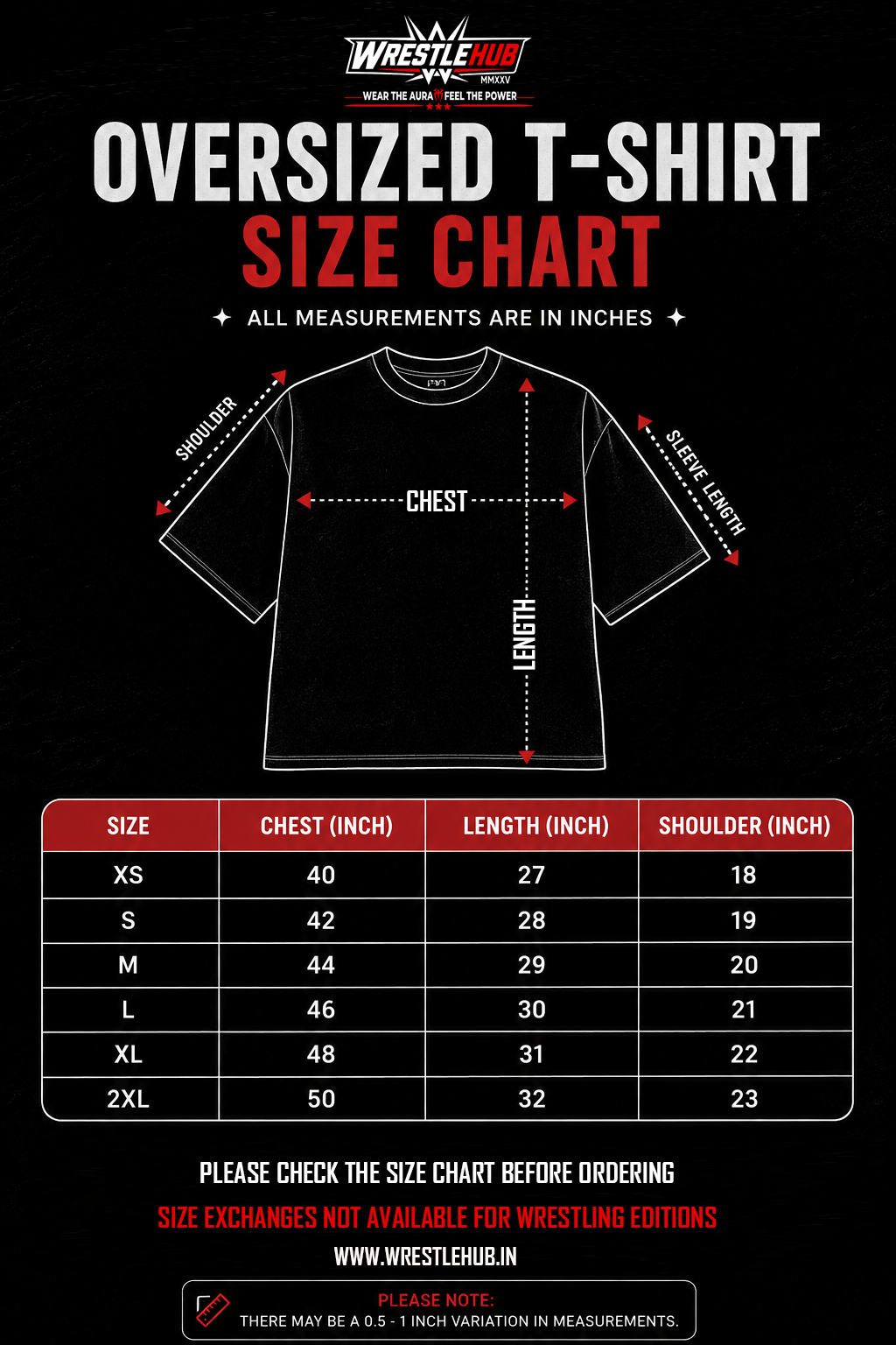 WrestleHub oversized T-shirt featuring premium heavyweight cotton fabric and modern streetwear fit